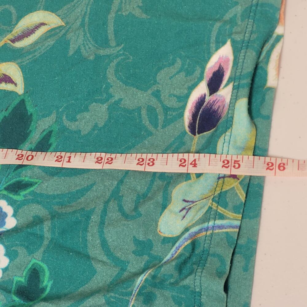 Johnny Was Pajama Set Size M Teal Floral Modal Lounge Sleepwear Resort - Picture 8 of 9